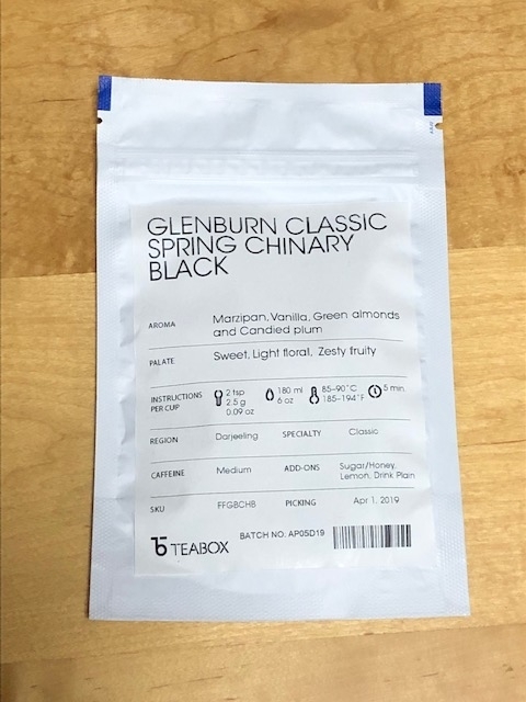 TEABOX　ダージリン2019SF　グレンバーン茶園Classic Spring Chinary Black