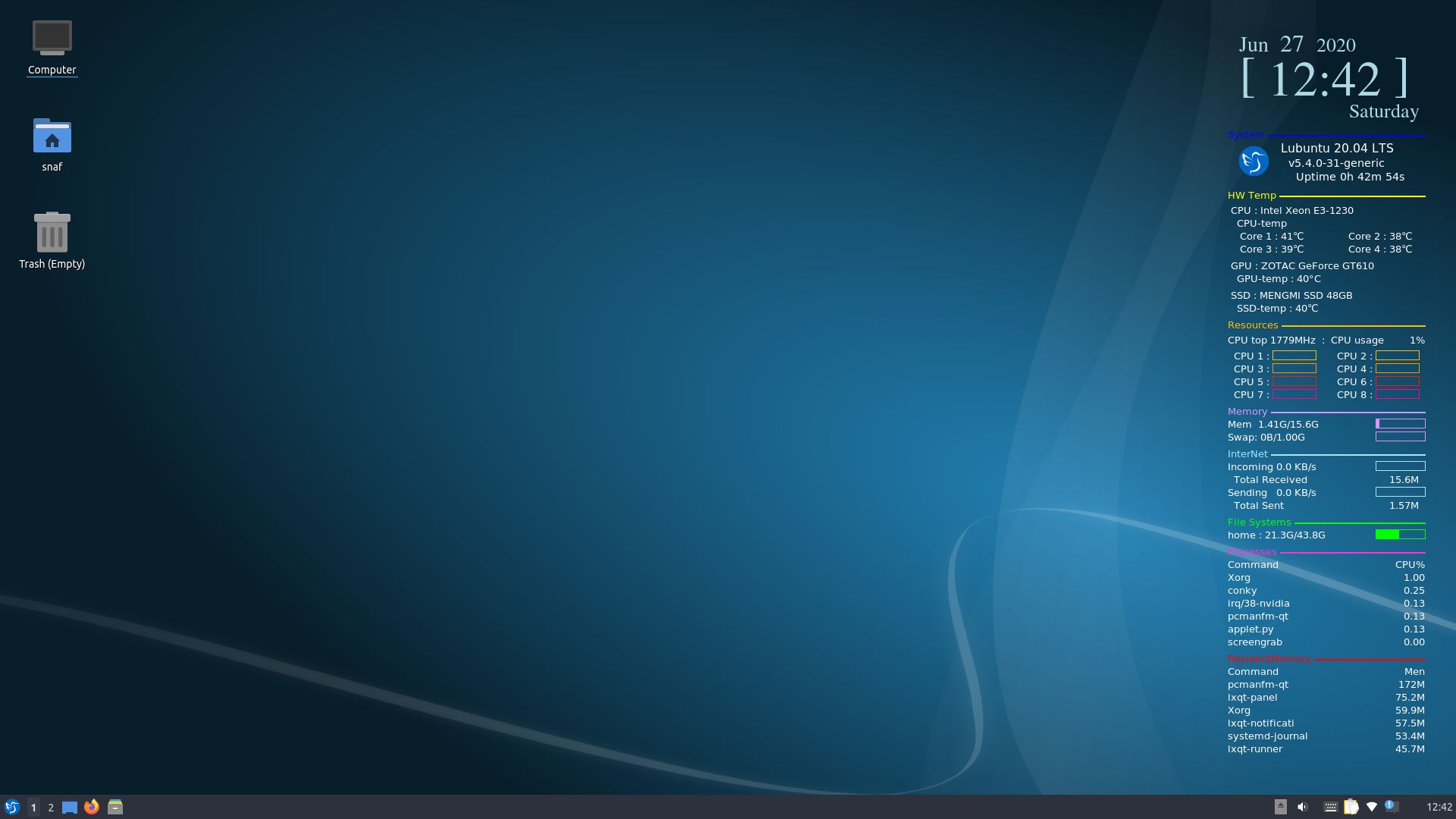 Lubuntu 04 Lts Focal Fossa 右クリック ウインドウマネージャのメニューにする スナフスナのウェブログ